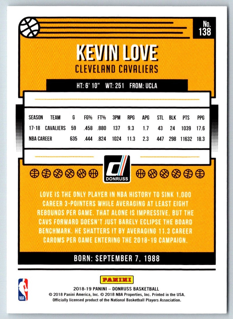 2018 Donruss Kevin Love