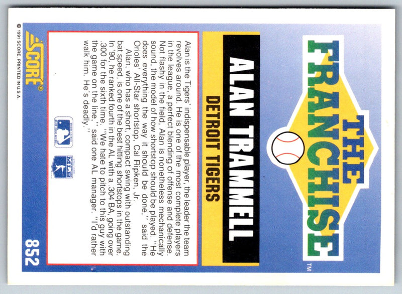 1991 Score Alan Trammell