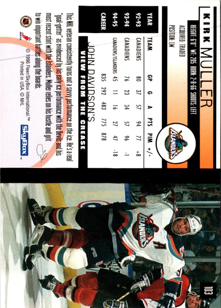 1996 SkyBox Impact Kirk Muller