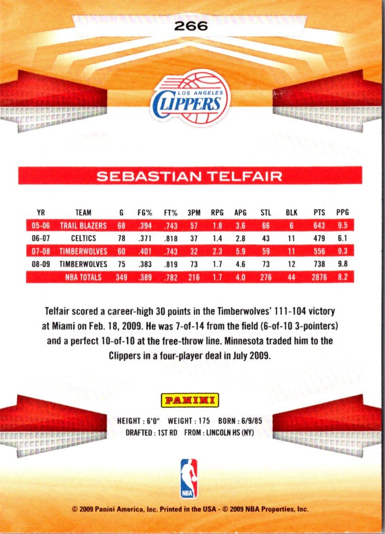 2009 Panini Sebastian Telfair