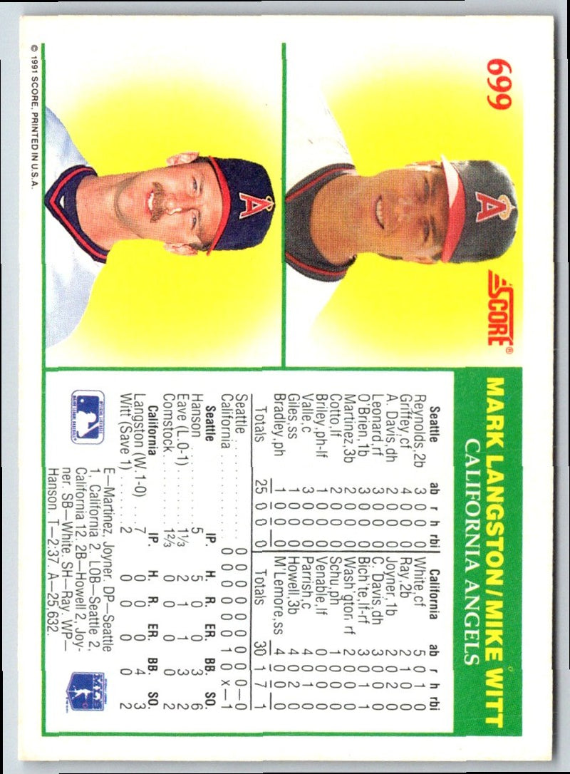 1991 Score Mark Langston/Mike Witt