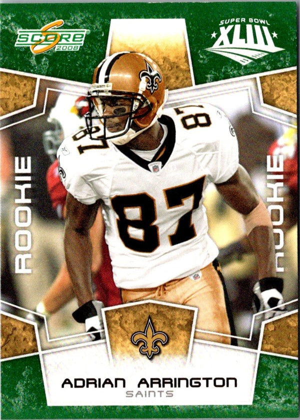 2008 Score Super Bowl XLIII Adrian Arrington #427