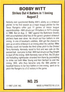 1987 Donruss Highlights Bobby Witt