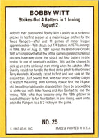 1987 Donruss Highlights Bobby Witt #25