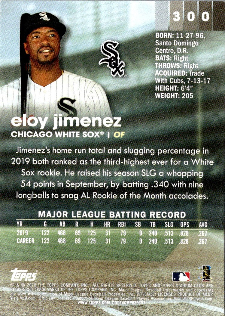 2020 Stadium Club Eloy Jimenez