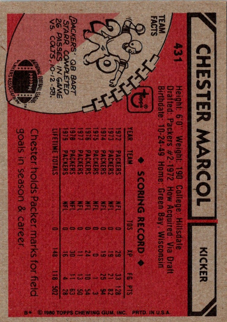 1980 Topps Chester Marcol