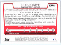 2012 Bowman Nick Routt #BDPP123