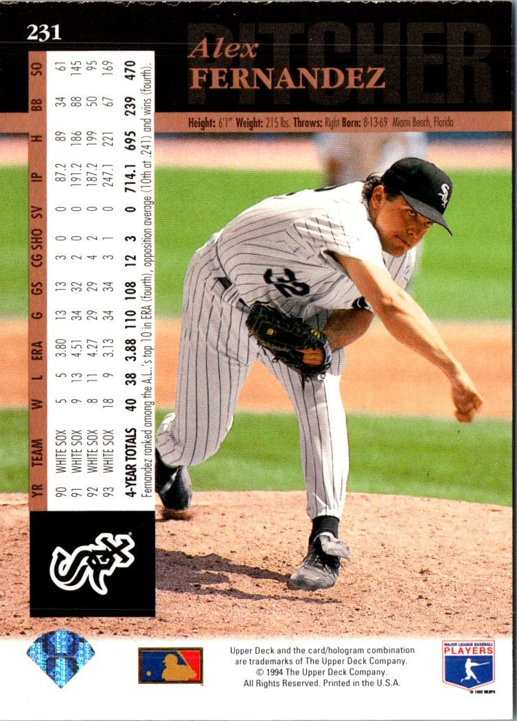 1994 Upper Deck Alex Fernandez