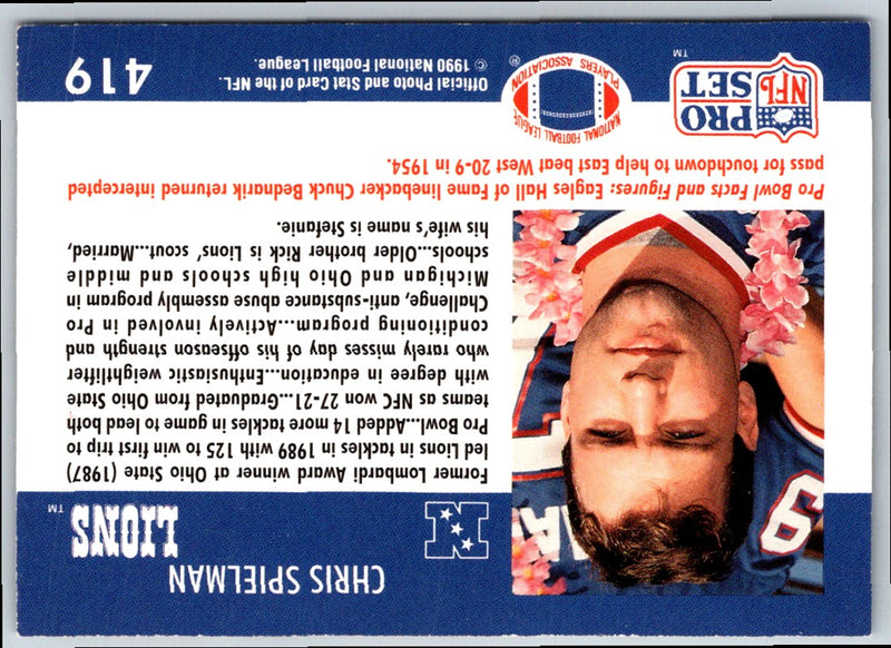 1990 Pro Set Chris Spielman