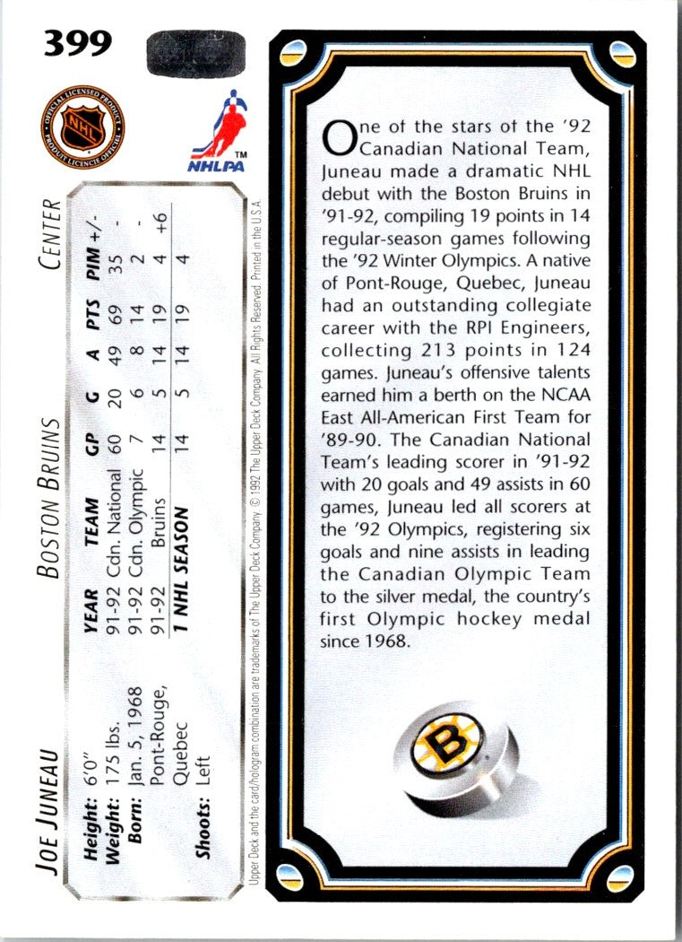 1992 Upper Deck Boston Bruins