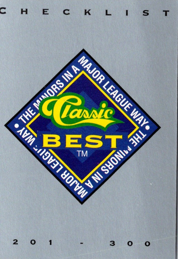 1993 Classic Best Checklist 2 #298