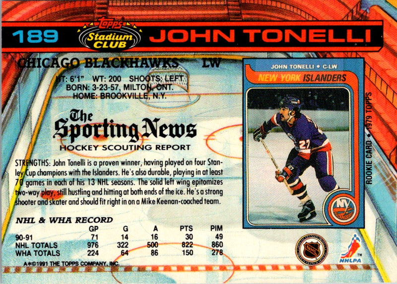 1991 Stadium Club John Tonelli