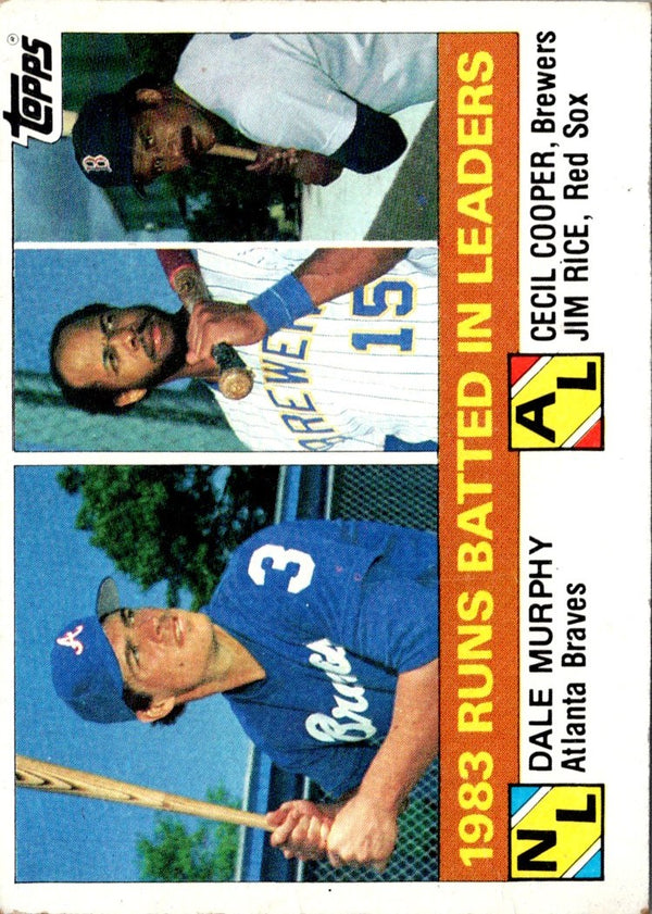 1984 Topps RBI Leaders/Dale Murphy/Cecil Cooper/Jim Rice #133