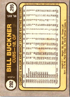 1981 Fleer Bill Buckner #292