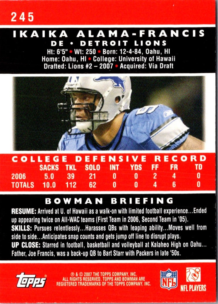 2007 Bowman Ikaika Alama-Francis