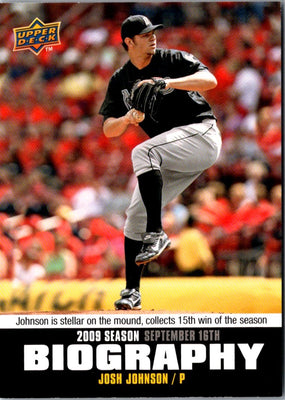 2010 Upper Deck Season Biography Josh Johnson #SB-185