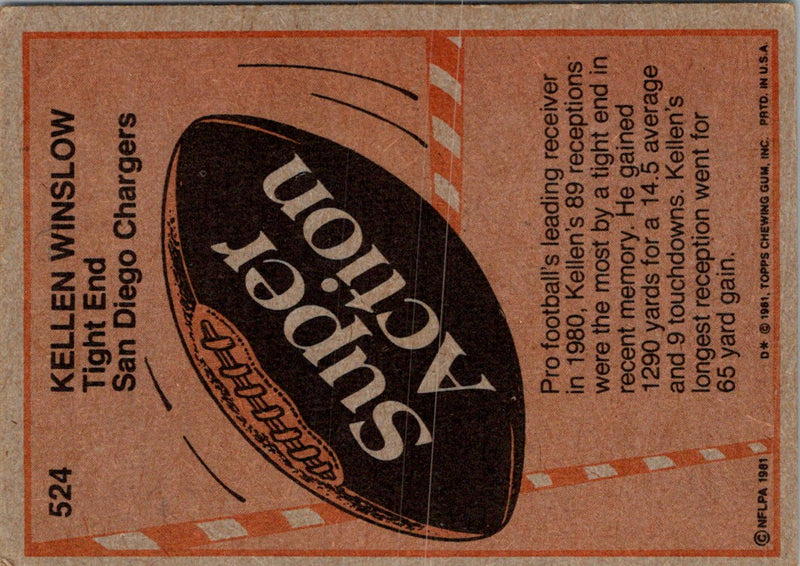 1981 Topps Kellen Winslow