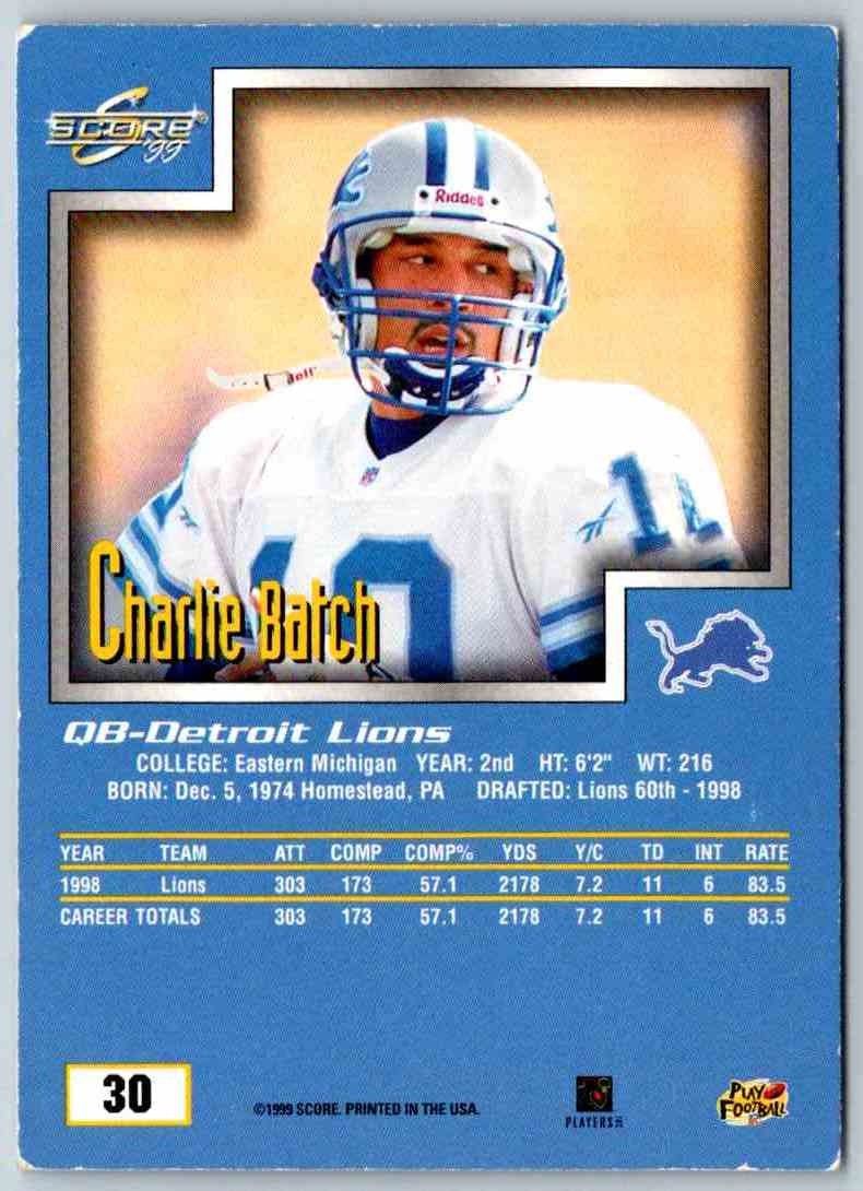 1999 Score Charlie Batch