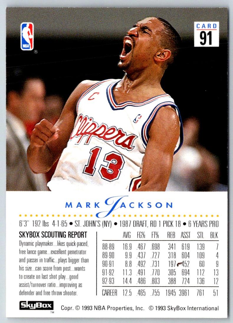 1993 SkyBox Mark Jackson