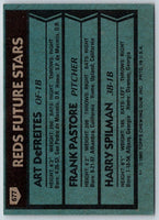1980 Topps Reds Future Stars - Art DeFreites/Frank Pastore/Harry Spilman #677 Rookie
