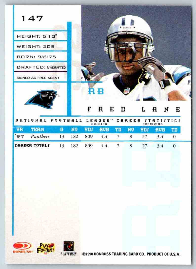 1998 Leaf Rookies And Stars Fred Lane