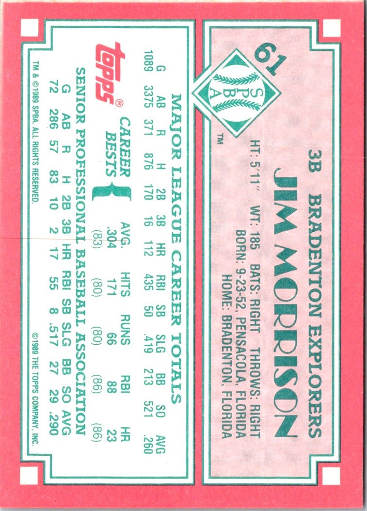 1989 Topps Senior League Jim Morrison