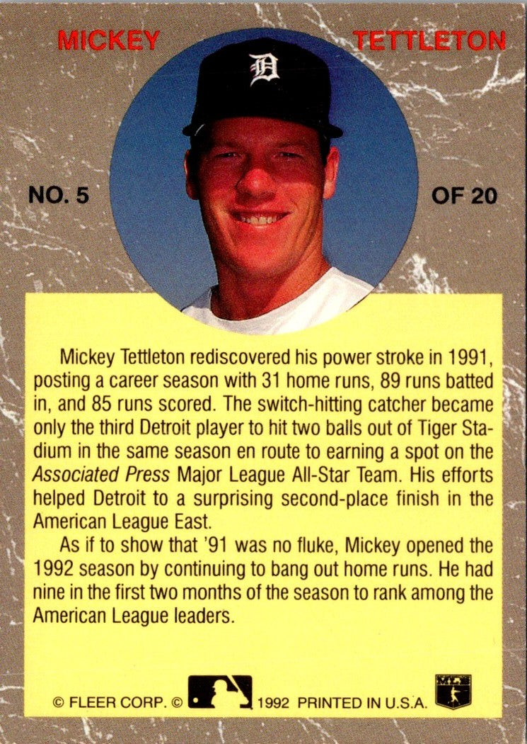 1992 Ultra All-Stars Mickey Tettleton