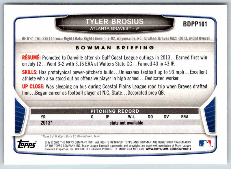 2014 Bowman Tyler Brosius