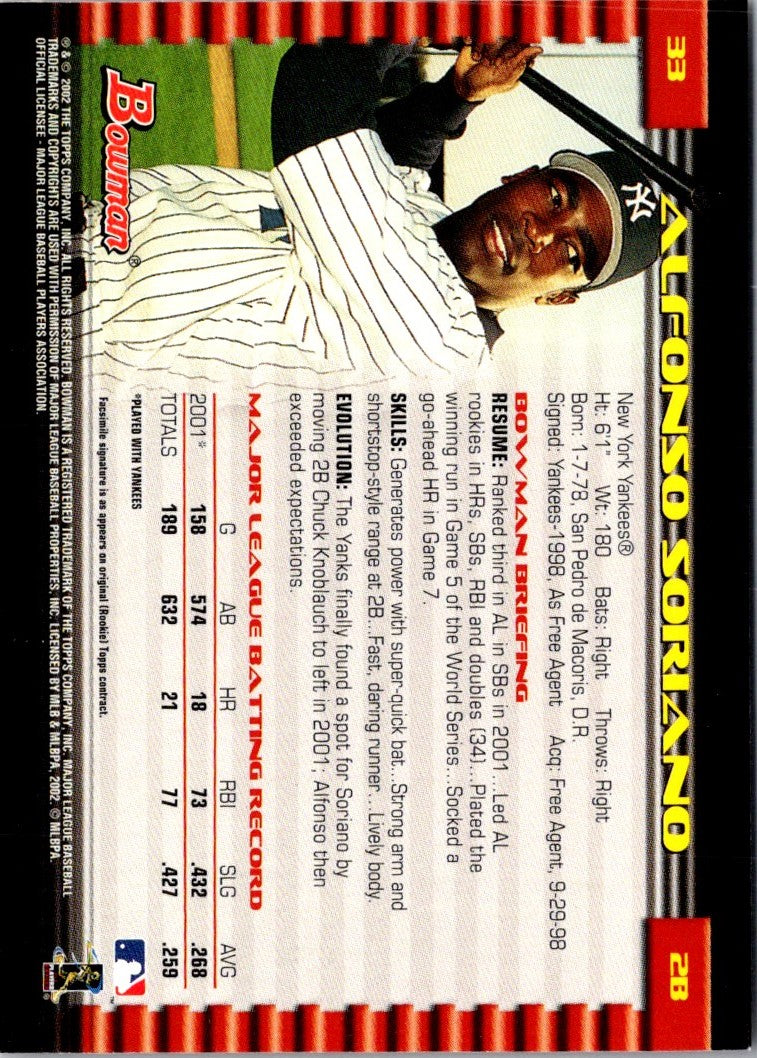 2002 Bowman Alfonso Soriano