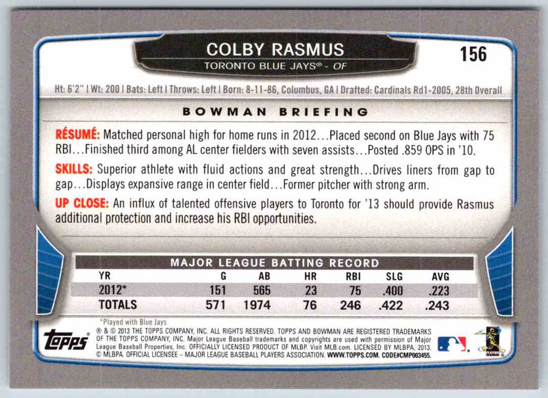 2013 Bowman Colby Rasmus