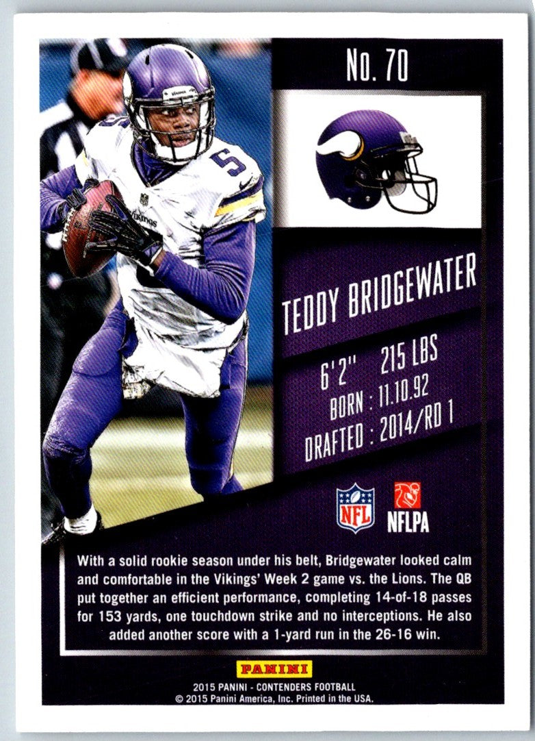 2015 Panini Contenders Teddy Bridgewater