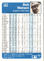 1984 Fleer Bob Watson #193