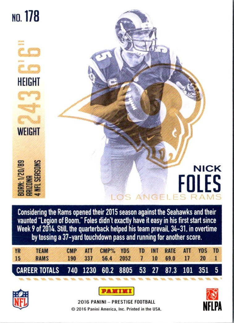 2016 Panini Prestige Nick Foles