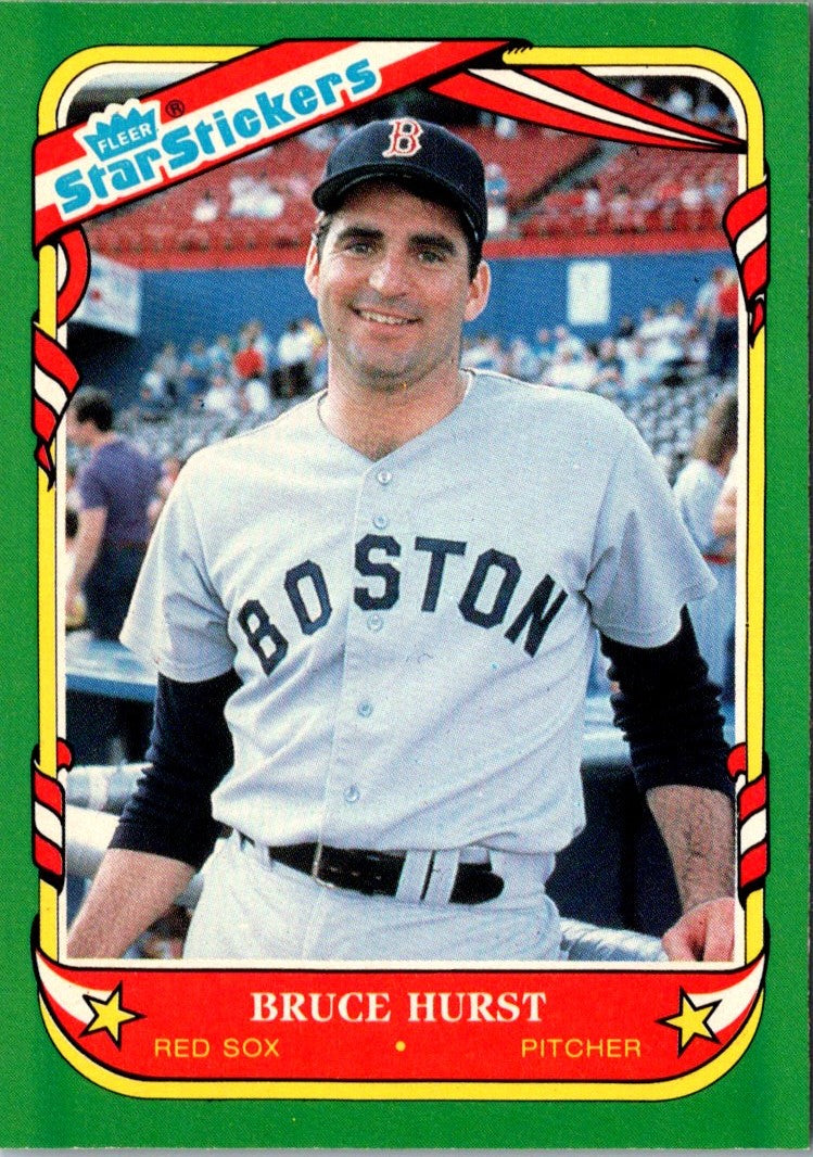 1987 Fleer Star Stickers Bruce Hurst