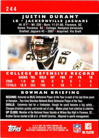 2007 Bowman Justin Durant #244 Rookie