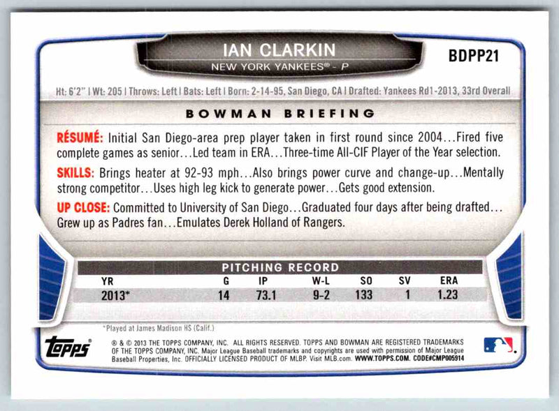 2014 Bowman Ian Clarkin