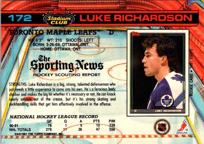 1991 Stadium Club Luke Richardson