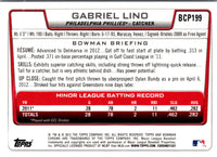 2012 Bowman Chrome Prospects Gabriel Lino #BCP199