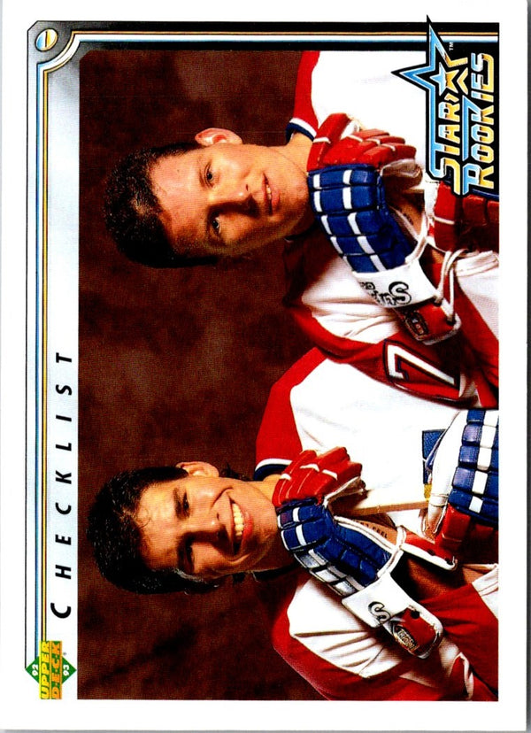 1992 Upper Deck Star Rookie Checklist #398