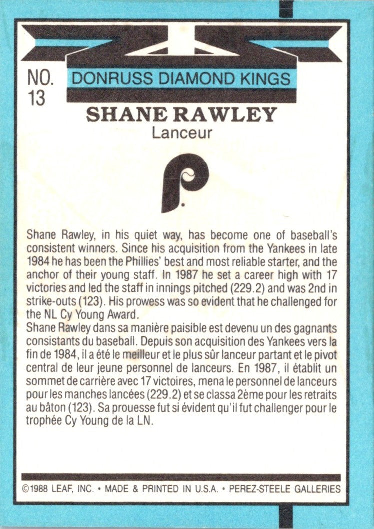 1988 Leaf Shane Rawley