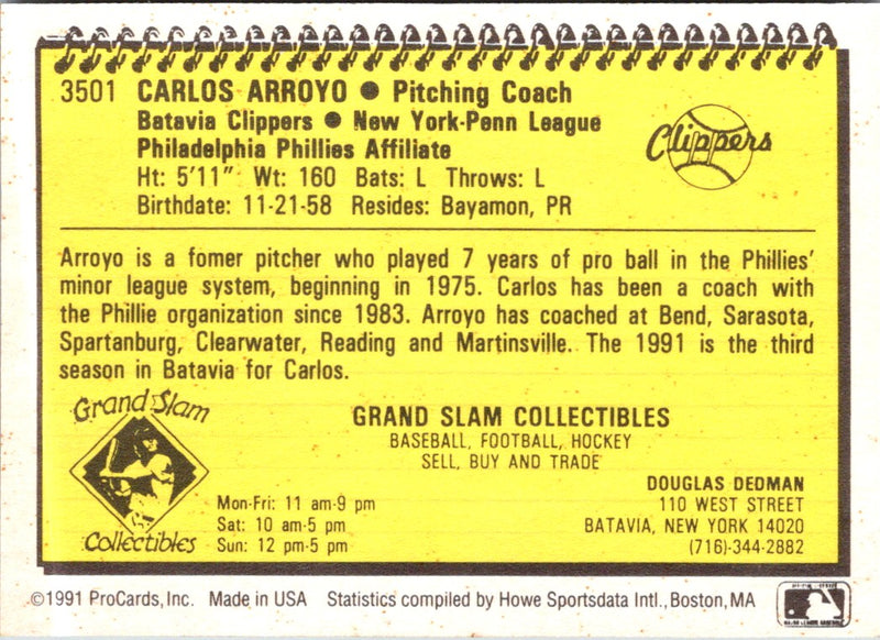 1991 ProCards Carlos Arroyo