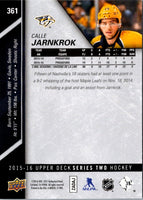 2015 Upper Deck Calle Jarnkrok #361