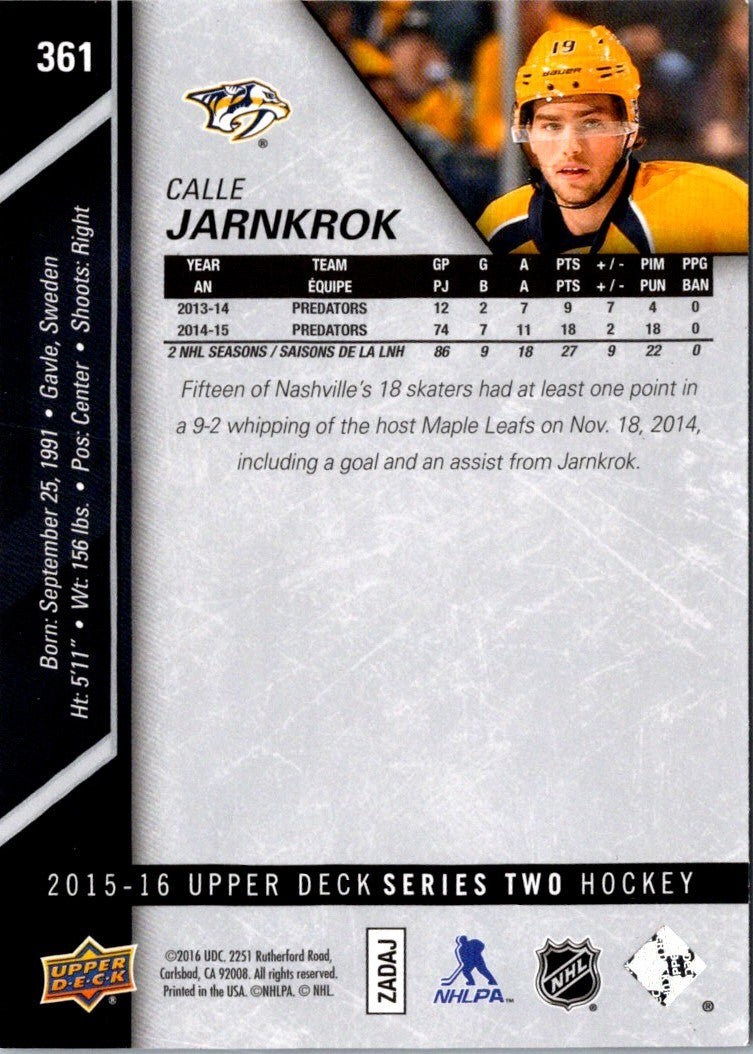 2015 Upper Deck Calle Jarnkrok