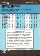 1986 Fleer Star Stickers John Franco