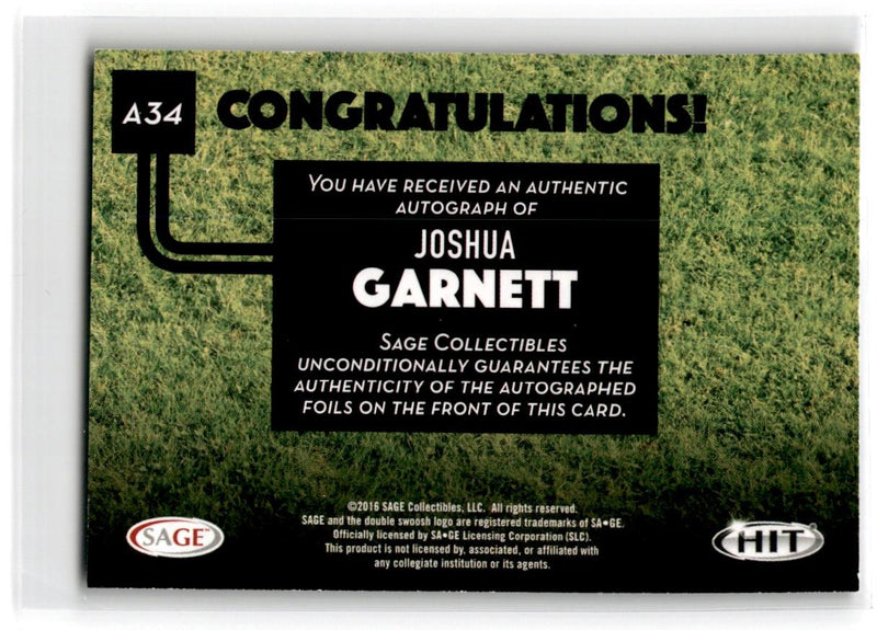 2016 SAGE HIT Autographs Joshua Garnett