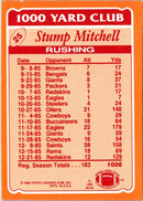 1986 Topps 1000 Yard Club Stump Mitchell