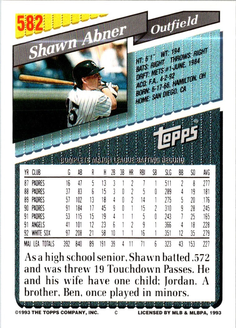 1993 Topps Gold Shawn Abner