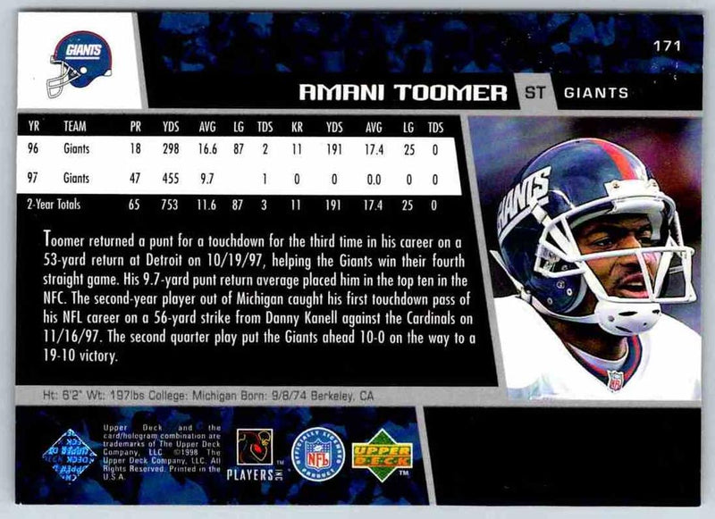 1998 Upper Deck Amani Toomer