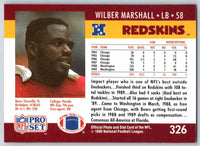 1990 Pro Set Wilber Marshall #326