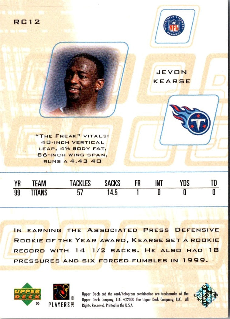 2000 Upper Deck Pros & Prospects Report Card Jevon Kearse